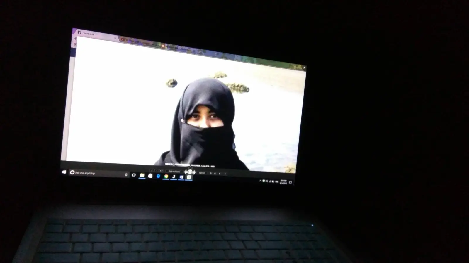 An early memory of Tajrian on a laptop screen